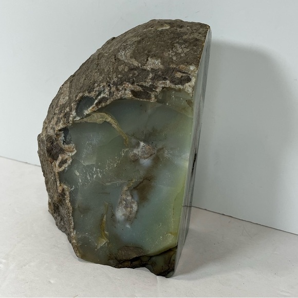 Large Blue/Teal Brazilian Agate Bookend-Perfect for Book/Crystal Lovers- 6”x5” - Picture 5 of 10